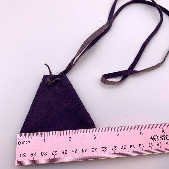 Medicine Pouch Necklace for Cherished Stones and Crystals - Purple - Picture 2 of 5